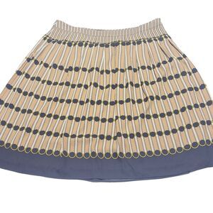 TALBOTS Women’s PLEATED SKIRT Size 18 Brown Tan Print